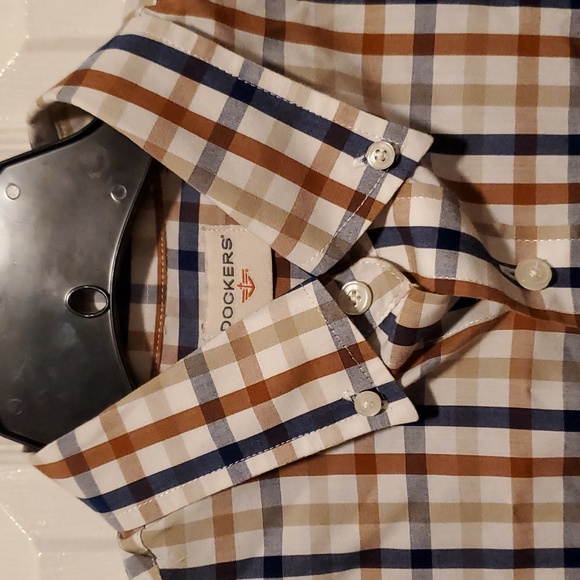 Dockers Plaid Off-White Button Down Men's Long Sleeve - Size Medium - Picture 3 of 8